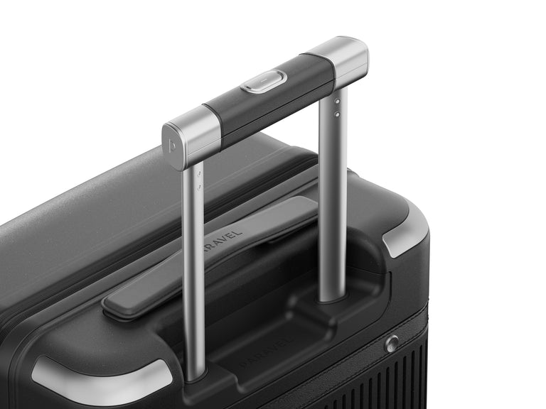 a close up of a black suitcase