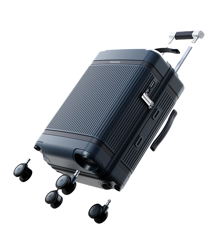 a black suitcase with wheels