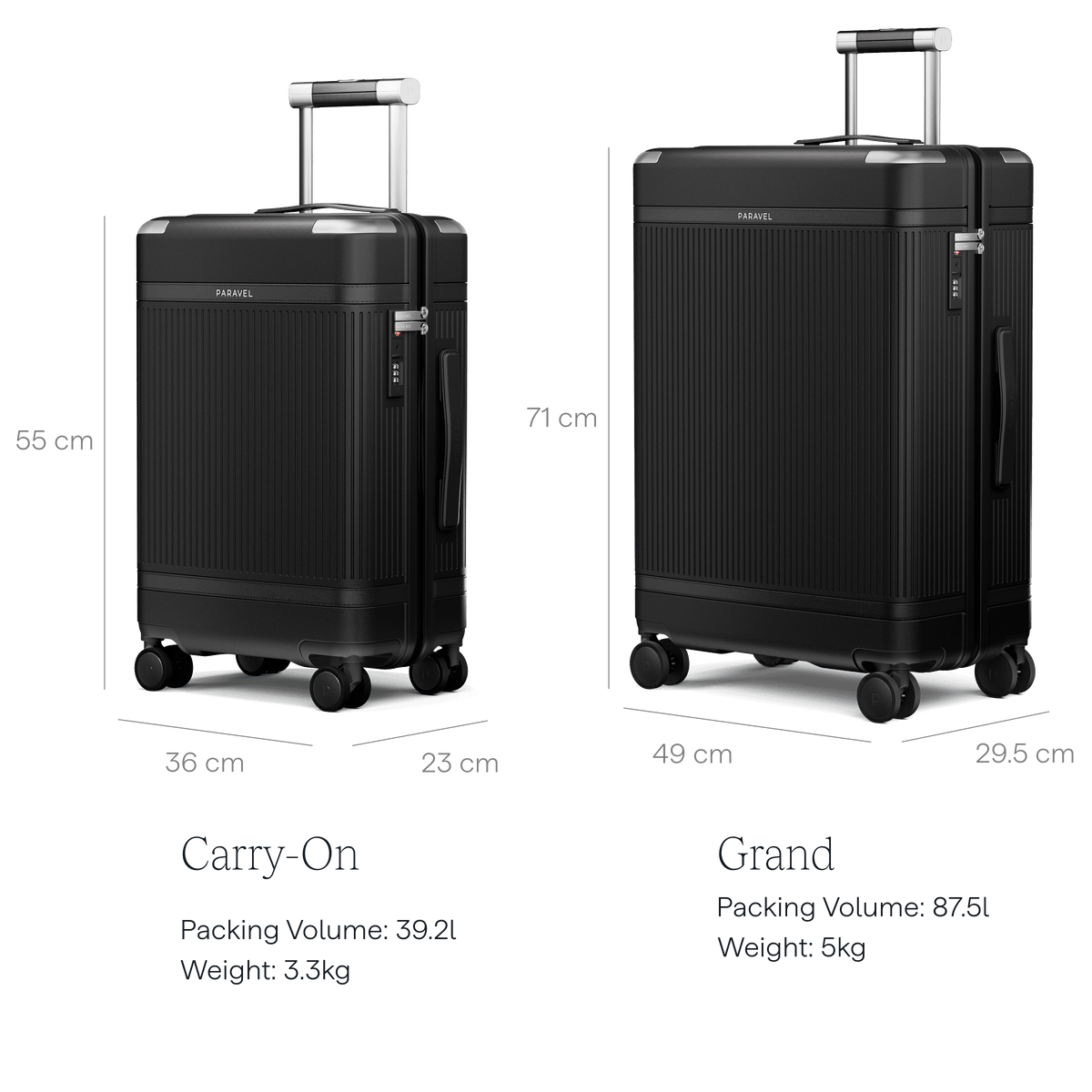 a black luggage with wheels