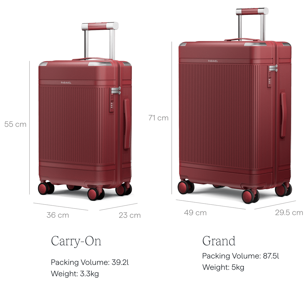 a red suitcase with wheels