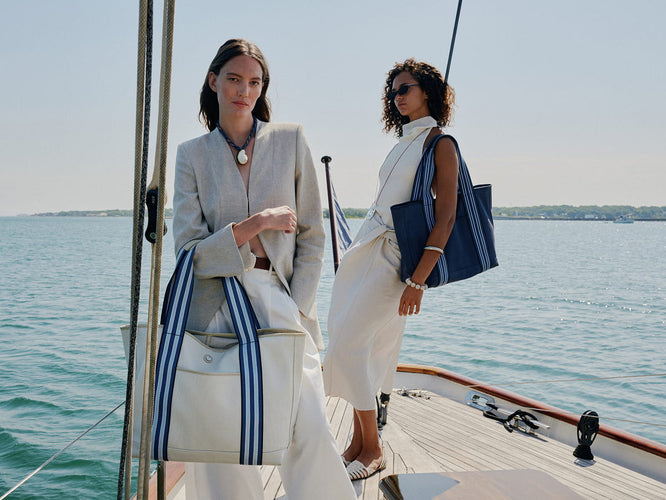 two women on a boat