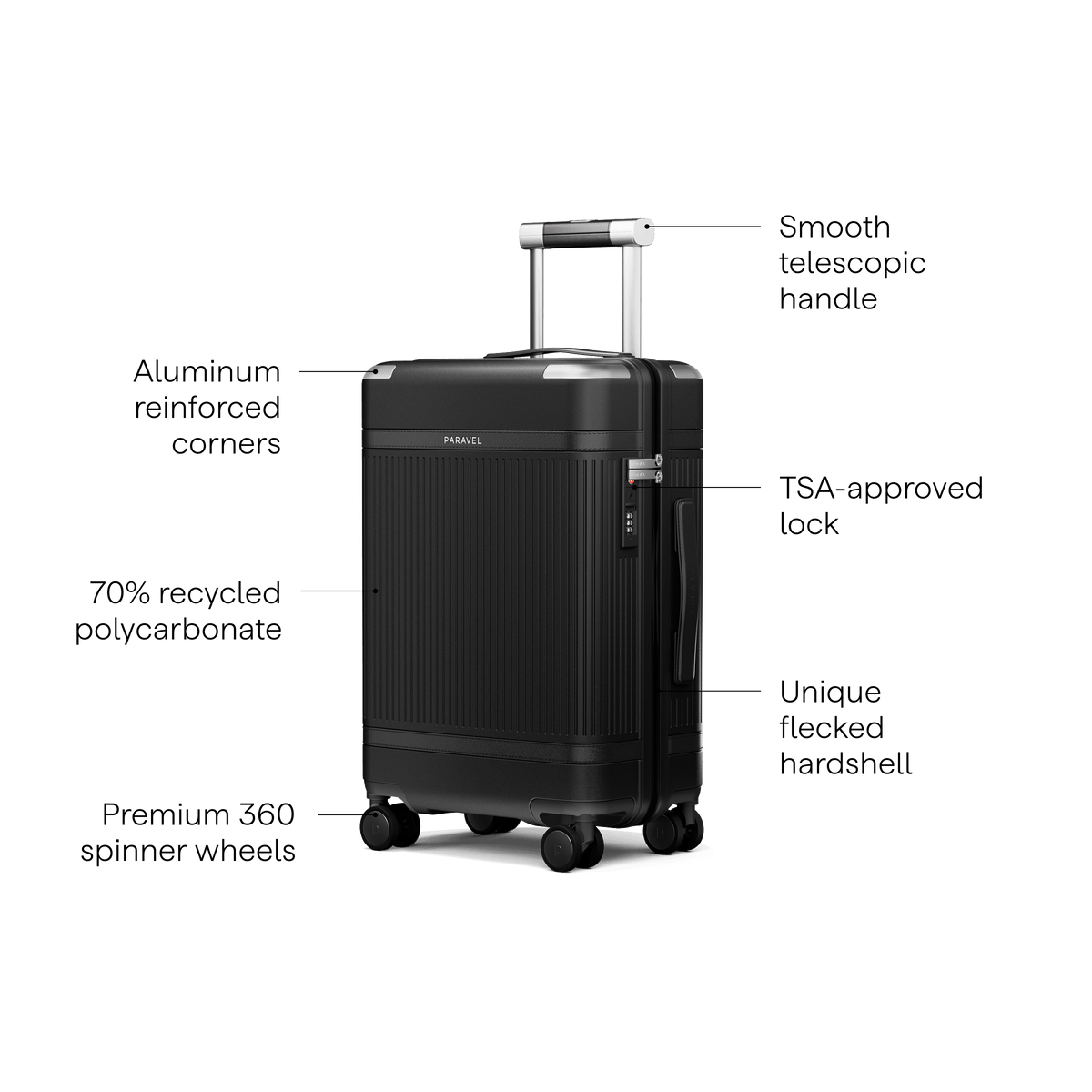a black suitcase with wheels