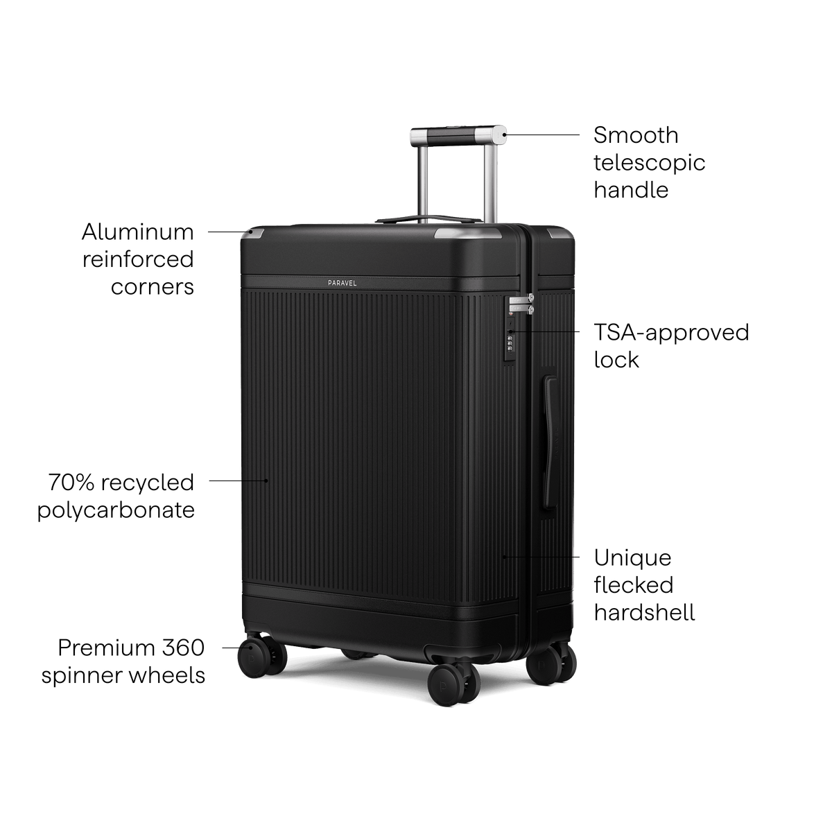 a black suitcase with wheels