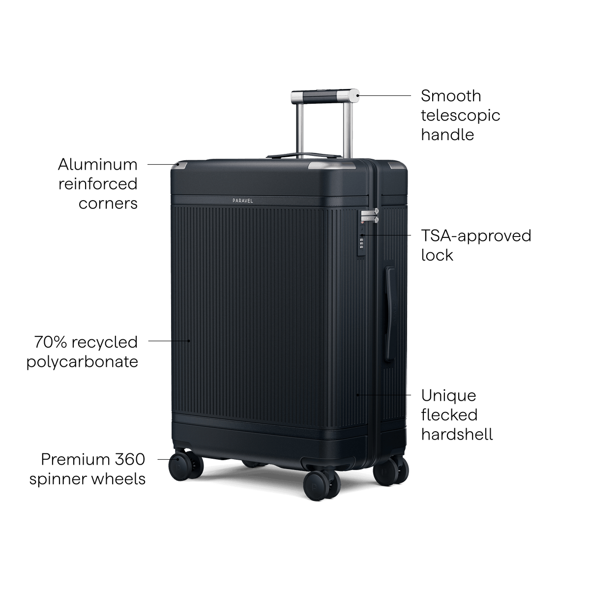 a black suitcase with wheels