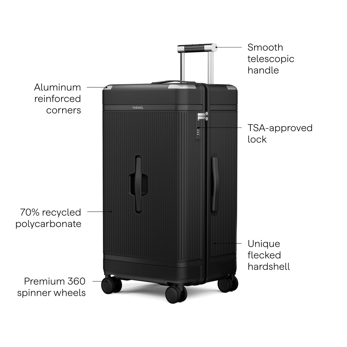 a black suitcase with wheels