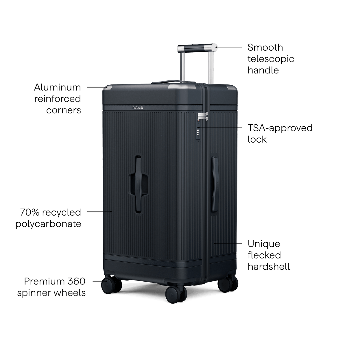 a black suitcase with wheels