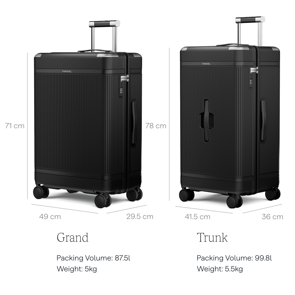 a black luggage with wheels